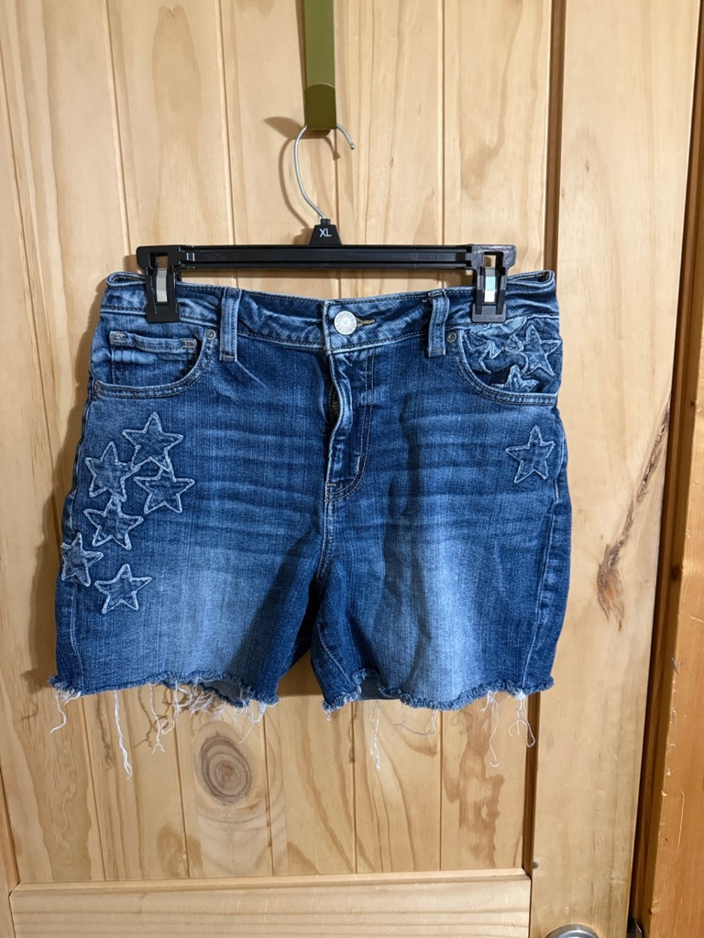 Maurices High Rise Denim Star Applique Women's Cutoff Shorts - Blue